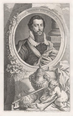 Robert Devereux Earl of Essex, portrait engraving, c1820