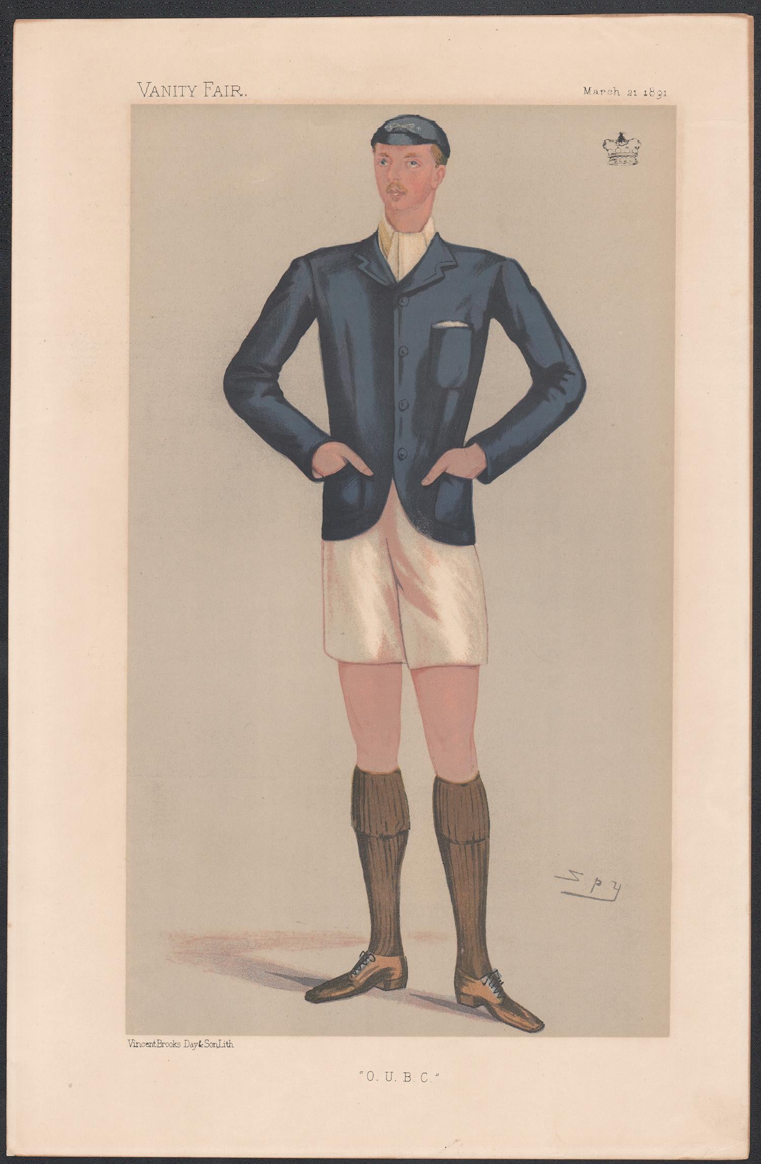Lord Ampthill, rower, Vanity Fair rowing portrait chromolithograph, 1891 - Print by Sir Leslie Ward
