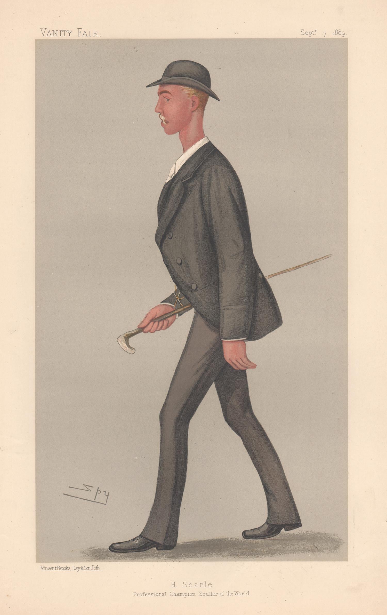 Henry Searle, rower, Vanity Fair rowing portrait chromolithograph, 1889