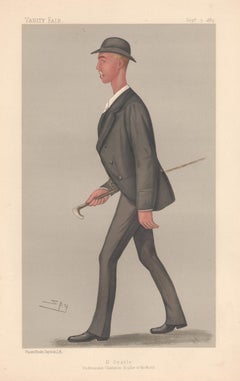 Henry Searle, rameur, chromolithographie du portrait de rameur de la Vanity Fair, 1889