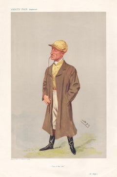 William Higgs, jockey, chromolithographie de portrait de course de chevaux de Vanity Fair, 1906