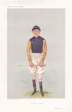 William Griggs, jockey, chromolithographie de portrait de course de chevaux de Vanity Fair, 1906