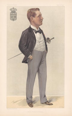 Prince Henry of Orleans, Vanity Fair fencing portrait chromolithograph, 1897