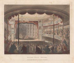 Sadlers Wells Theatre, London, colour aquatint, 1809, after Rowlandson and Pugin