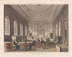 South Sea House, Dividend Hall, London, colour aquatint, 1809