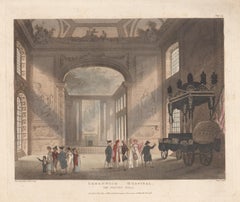 Greenwich Hospital, The Painted Hall, London, colour aquatint, 1809