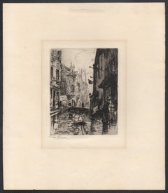 Cardinal Beaton's House, Edinburgh, Scotland, signed etching by AH Fullwood