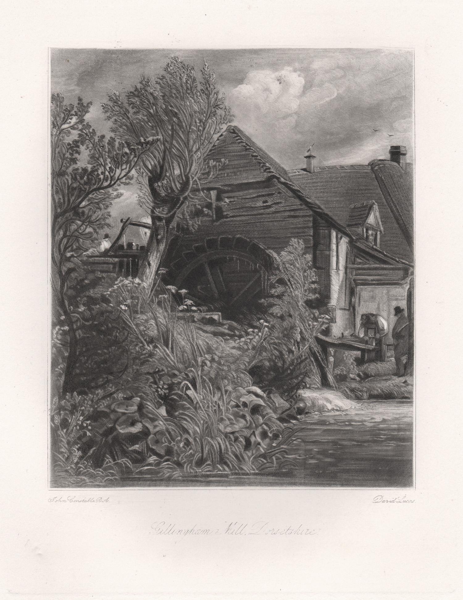 David Lucas Landscape Print - Gillingham Mill, Dorsetshire. Mezzotint by Lucas after John Constable, 1855