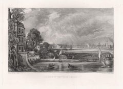 Opening of the Waterloo Bridge. Mezzotint by Lucas after John Constable, 1855