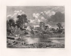 View on the River Stour. Mezzotint by David Lucas after John Constable, 1855
