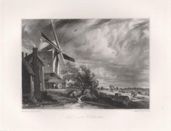 Mill near Colchester. Mezzotint by David Lucas after John Constable, 1855