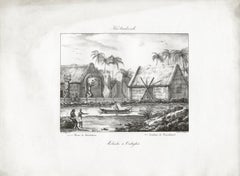 'Iles Sandwich - Relache a Owhyhee', Hawaii, antique lithograph print