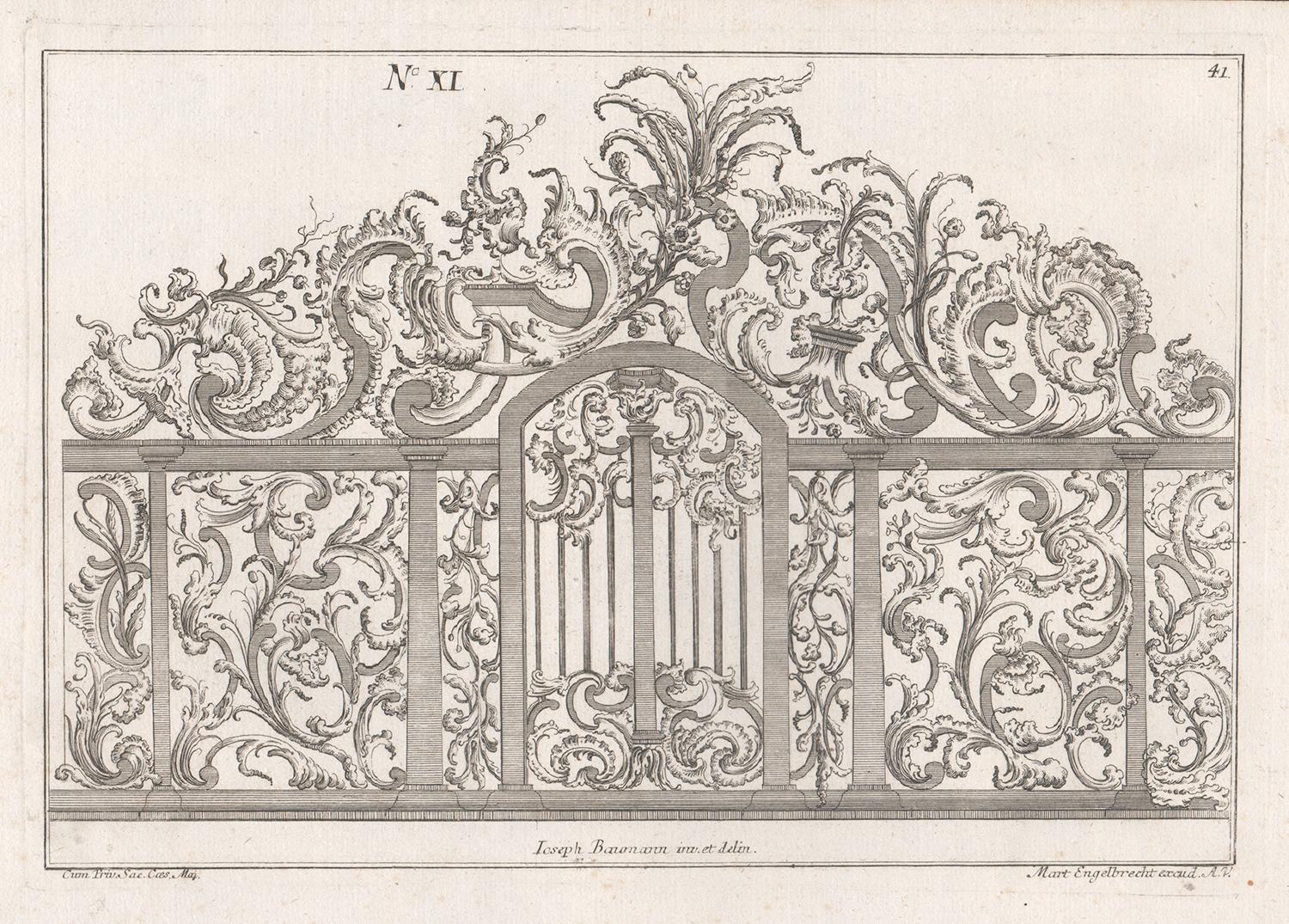 Rococo design for a gate, German mid 18th century etching