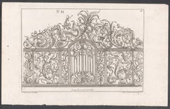 Rococo design for a gate, German mid 18th century etching