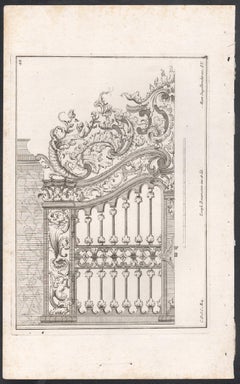 Rococo design for a gate, German mid 18th century etching