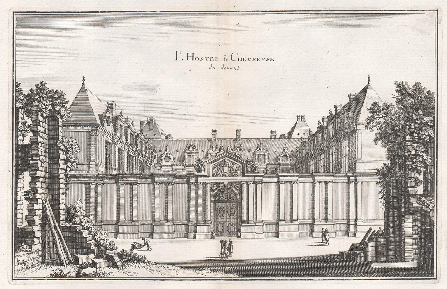 L'Hostel de Chevreuse, französisches Stadthaus in Paris, Stich aus der Mitte des 17. Jahrhunderts