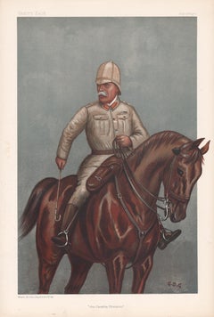 Antique 'the Cavalry Division', Vanity Fair military army horse chromolithograph, 1900