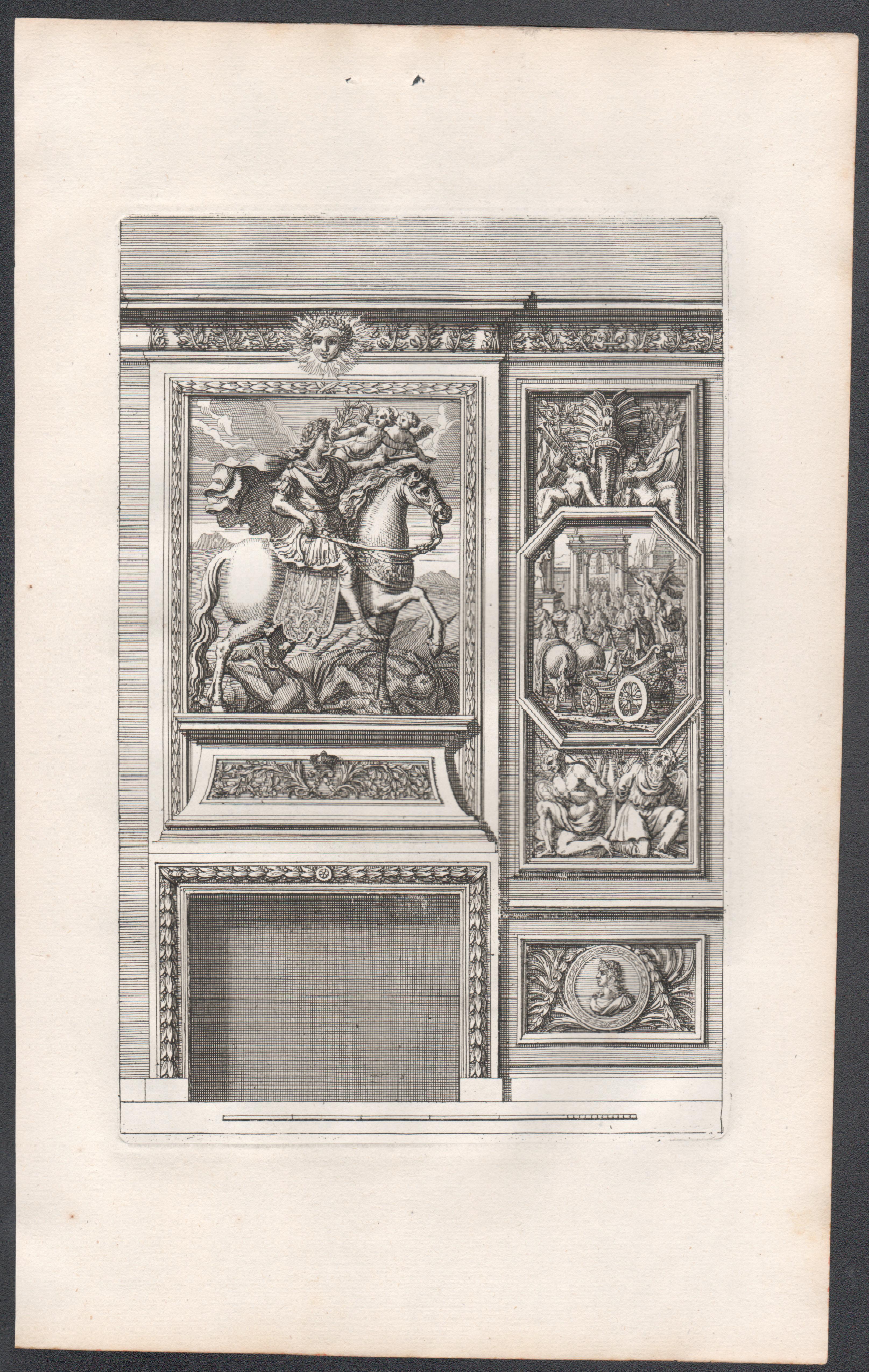Set of 6 French Louis XIV period chimney-piece design engravings by Jean Dolivar For Sale 5