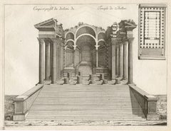 Temple of Baalbec, Lebanon, 2 Roman architectural engravings, Jean Marot