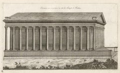 Temple of Baalbec, Lebanon, 2 Roman architectural engravings, Jean Marot