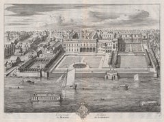 Somerset House, London, engraving, Johannes Kip after Leonard Knyff, 1708