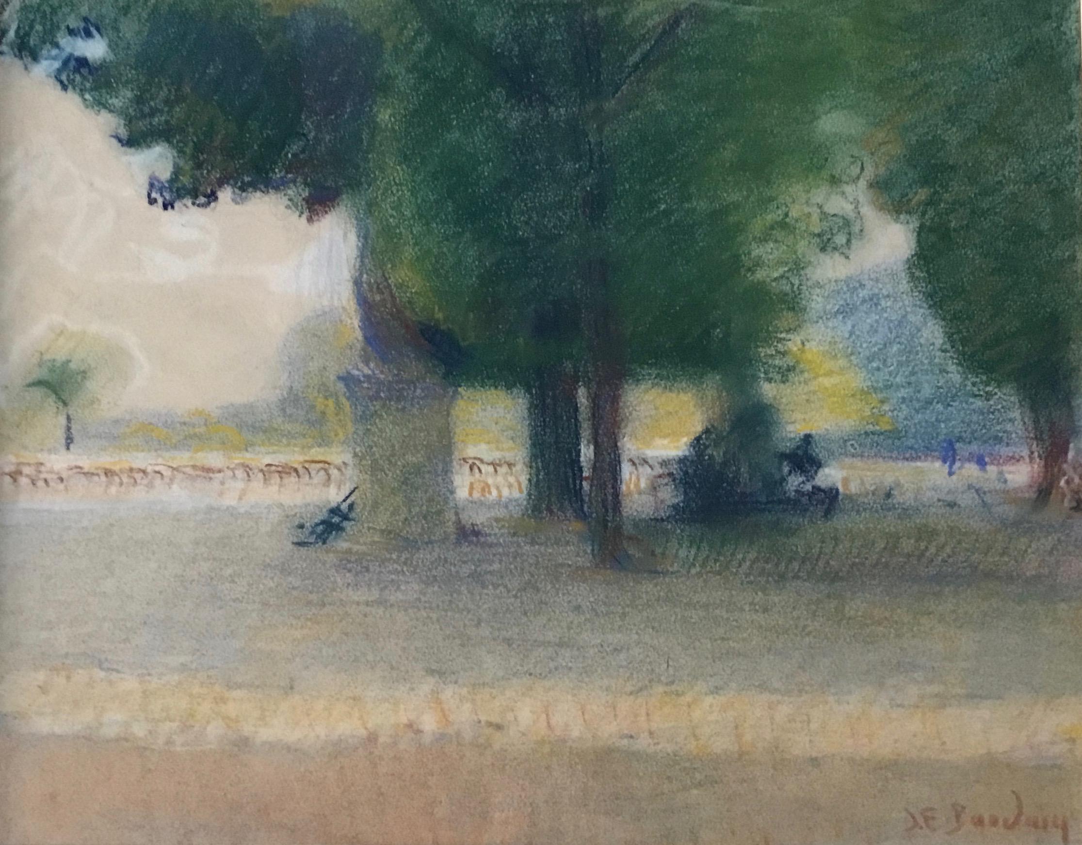 LUXEMBOURG GARDENS PARIS. Jean Franck Baudoin (1870-1961) post-impressionniste - Post-impressionnisme Art par Jean-François Baudoin