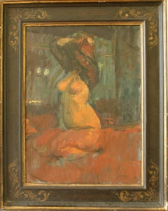 MARTIN YEOMAN Dancer Woman Undressing Nude Oil Painting Post-Impressionist