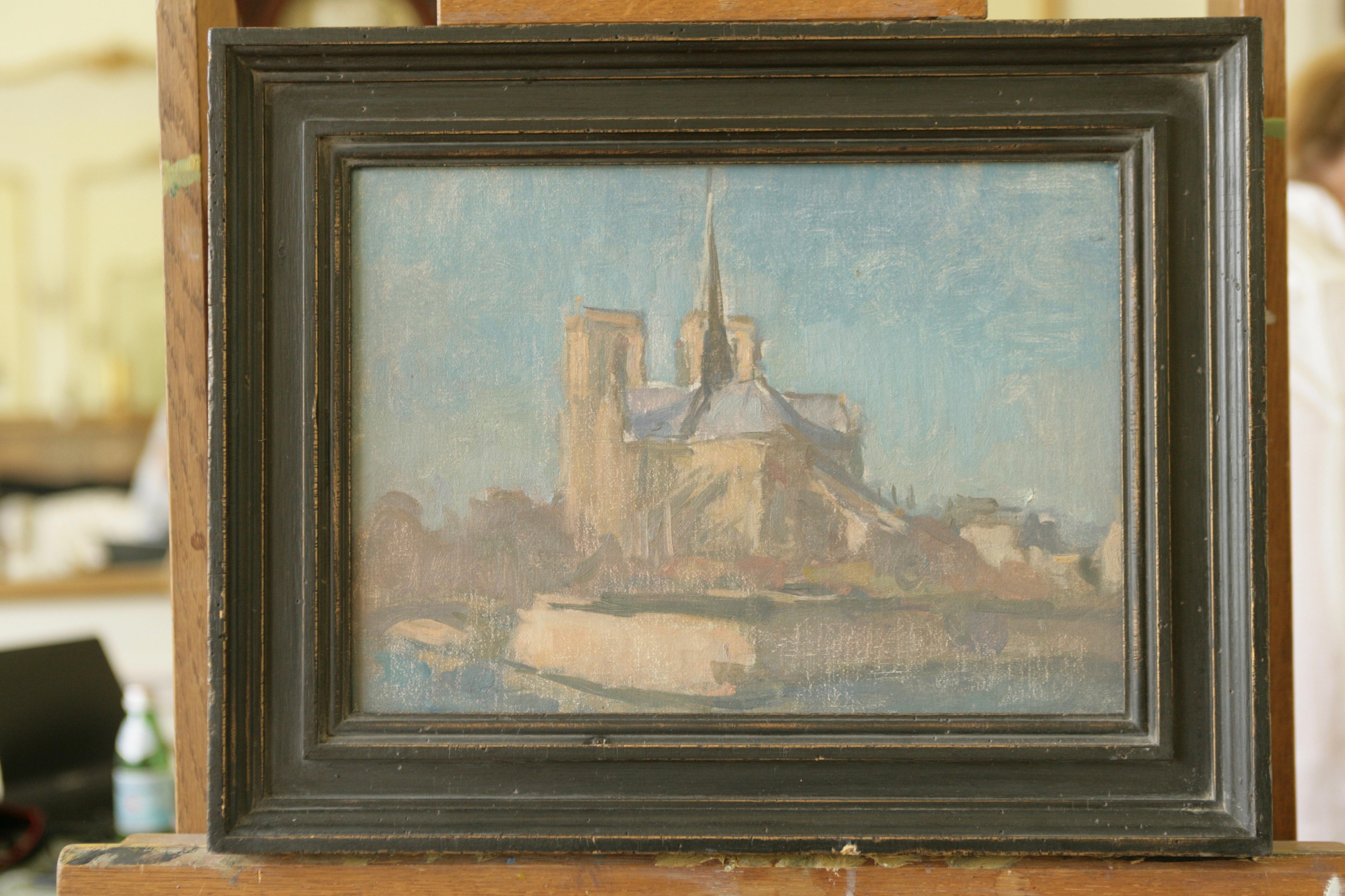 Notre Dame Paris France Martin Yeoman Landscape Painting Impressionist Oil Paint For Sale 3