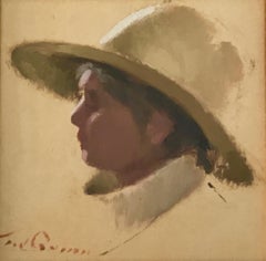 Post-Impressionist Profile T W QUINN Artists Wife Portrait Painting Lady