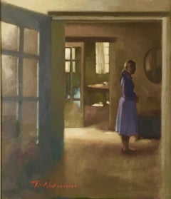 INTERIOR FRANÇAIS AVEC DES TUGGS STANDING, T W QUINN BRITISH ARTIST 1919.2015