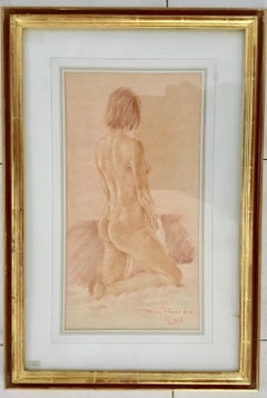 Nude Model Woman Roy Petley Color Pencil Drawing Impressionist
