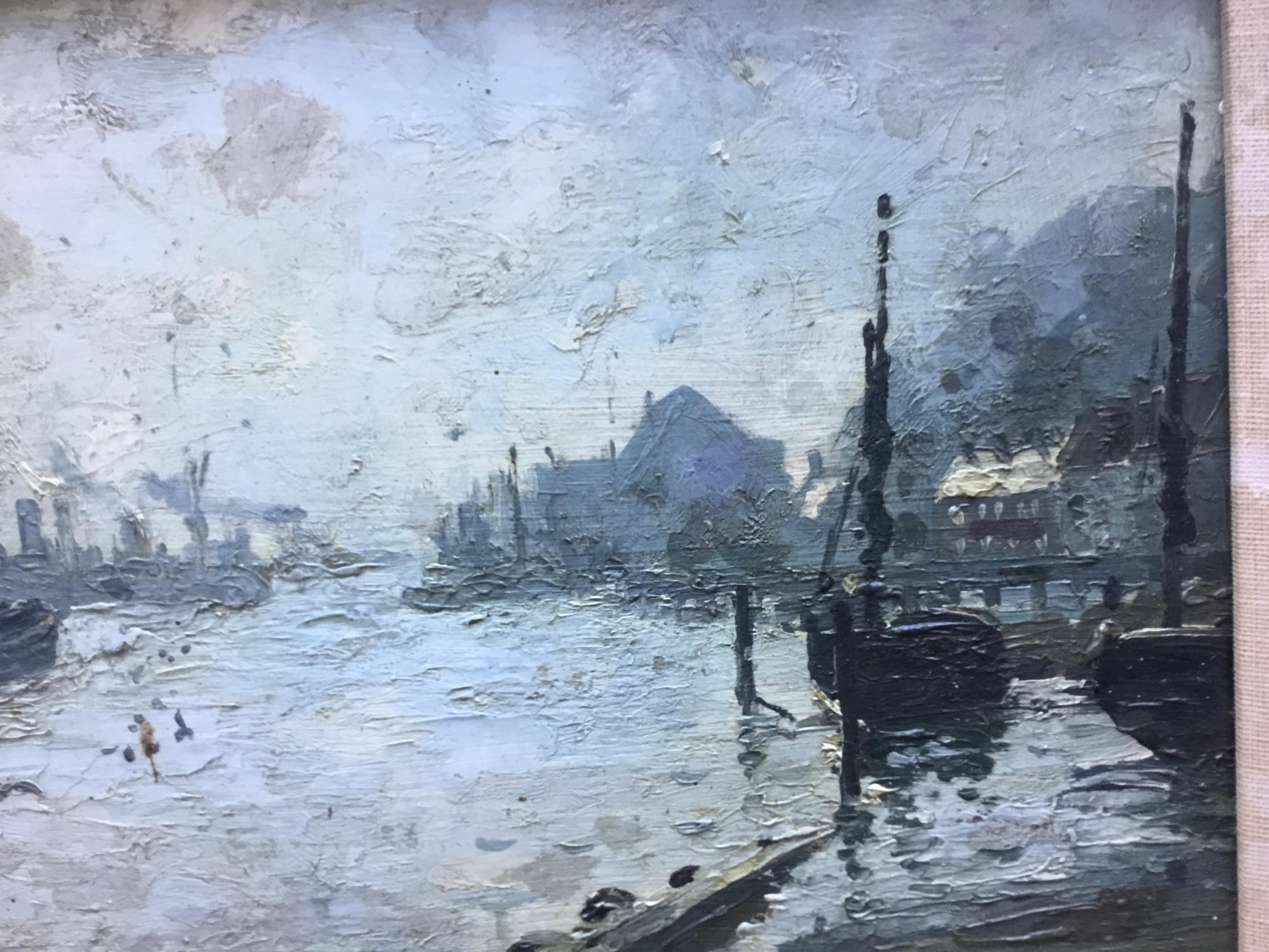 Gorleston harbour  Campbell Archibald Mellon was born in on 16 June 1878_1955 - Painting by CAMPBELL MELLON