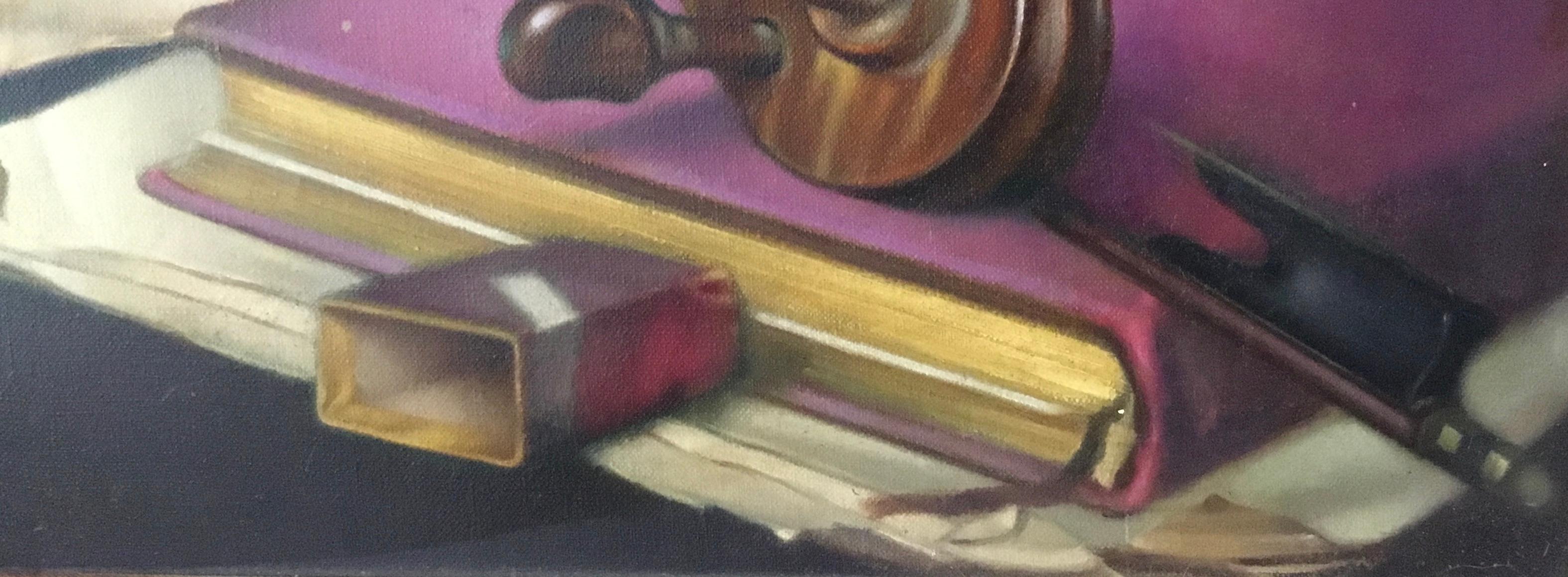 STILLLEBEN MIT STRADIVARIUS T W QUINN BRITISCHER KÜNSTLER im Angebot 3