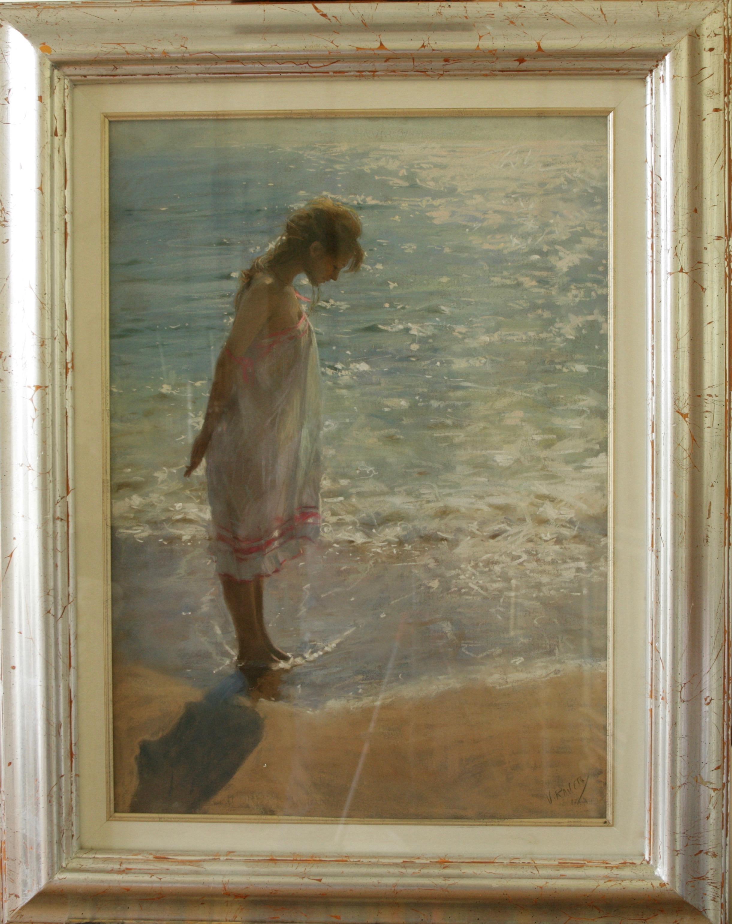 Vicente Romero Redondo (Vicente Romero, born in Madrid, 1956) is a Spanish figurative painter and educator, best known for his pastel depictions of graceful girls at solitary moments in romantic surroundings, adorned in crafty clothing in an art
