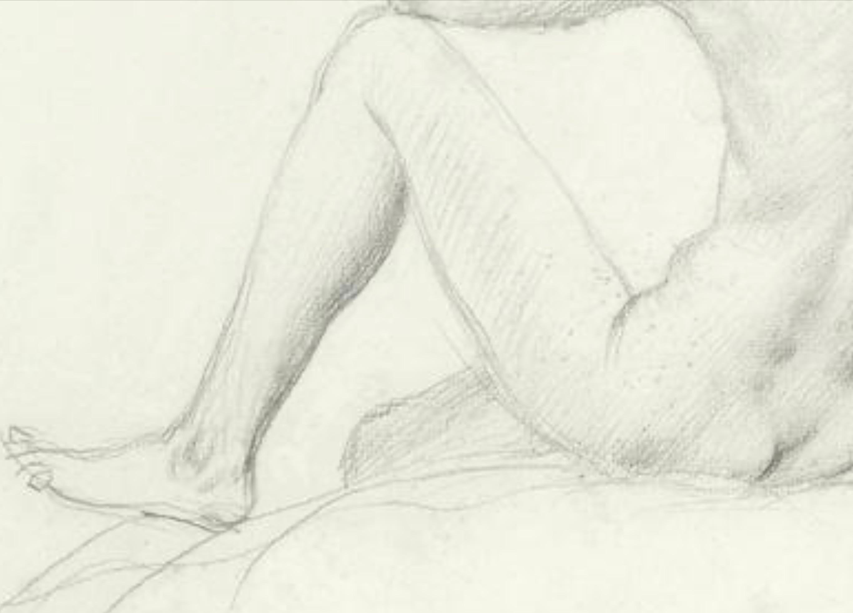 STUDY of a SEATED FEMAIL NUDE FROM BEHIND.Augustas Edwin John.OM RA Britisch  (Post-Impressionismus), Art, von Augustus Edwin John OM RA