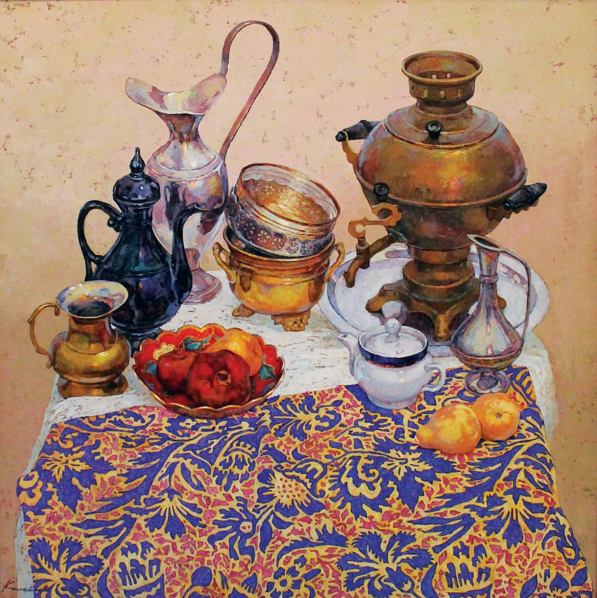 Victoria Kalaichi Still-Life Painting - Afternoon Tea