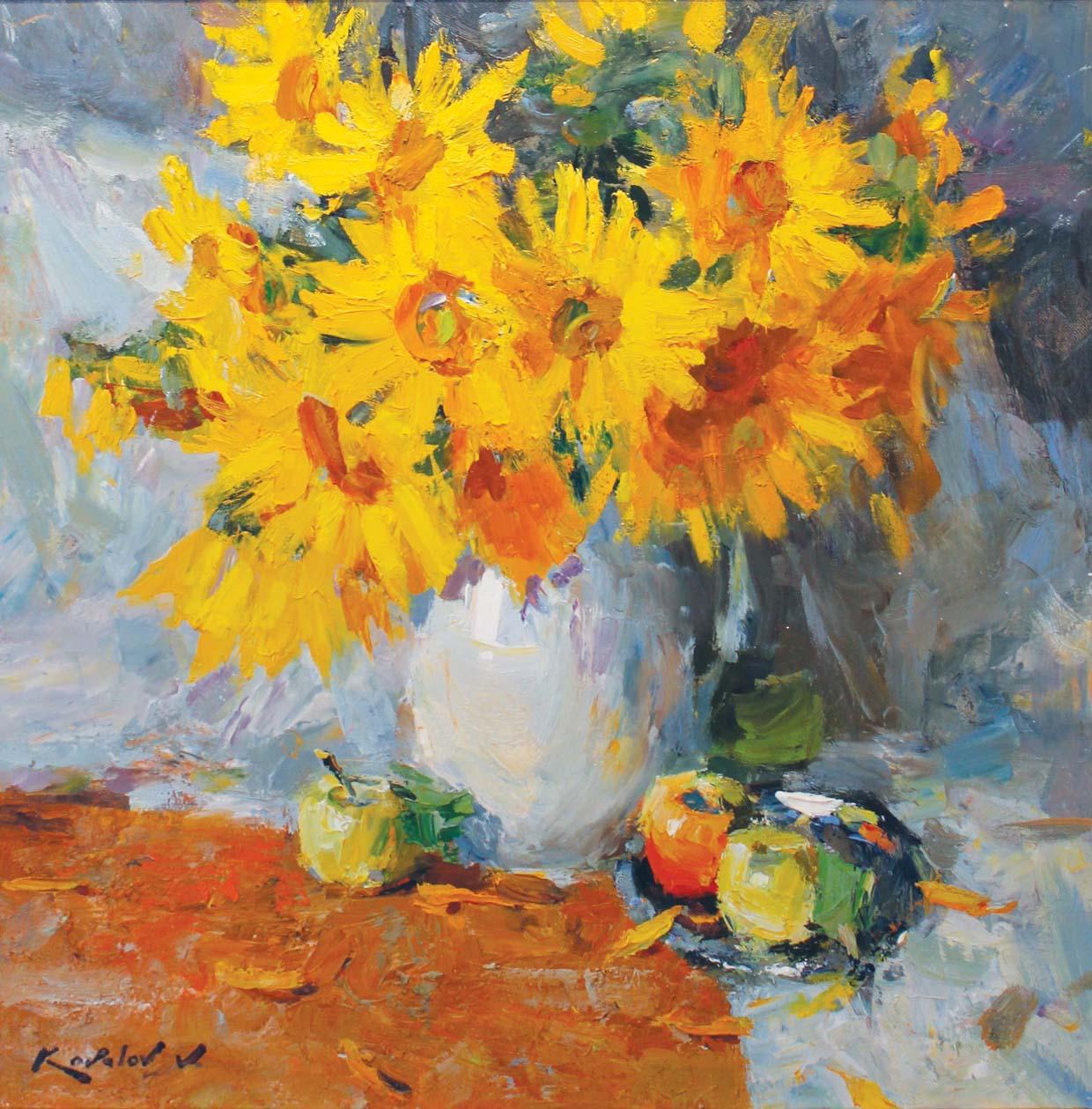 Vladimir Kovalov Still-Life Painting - Sunflowers