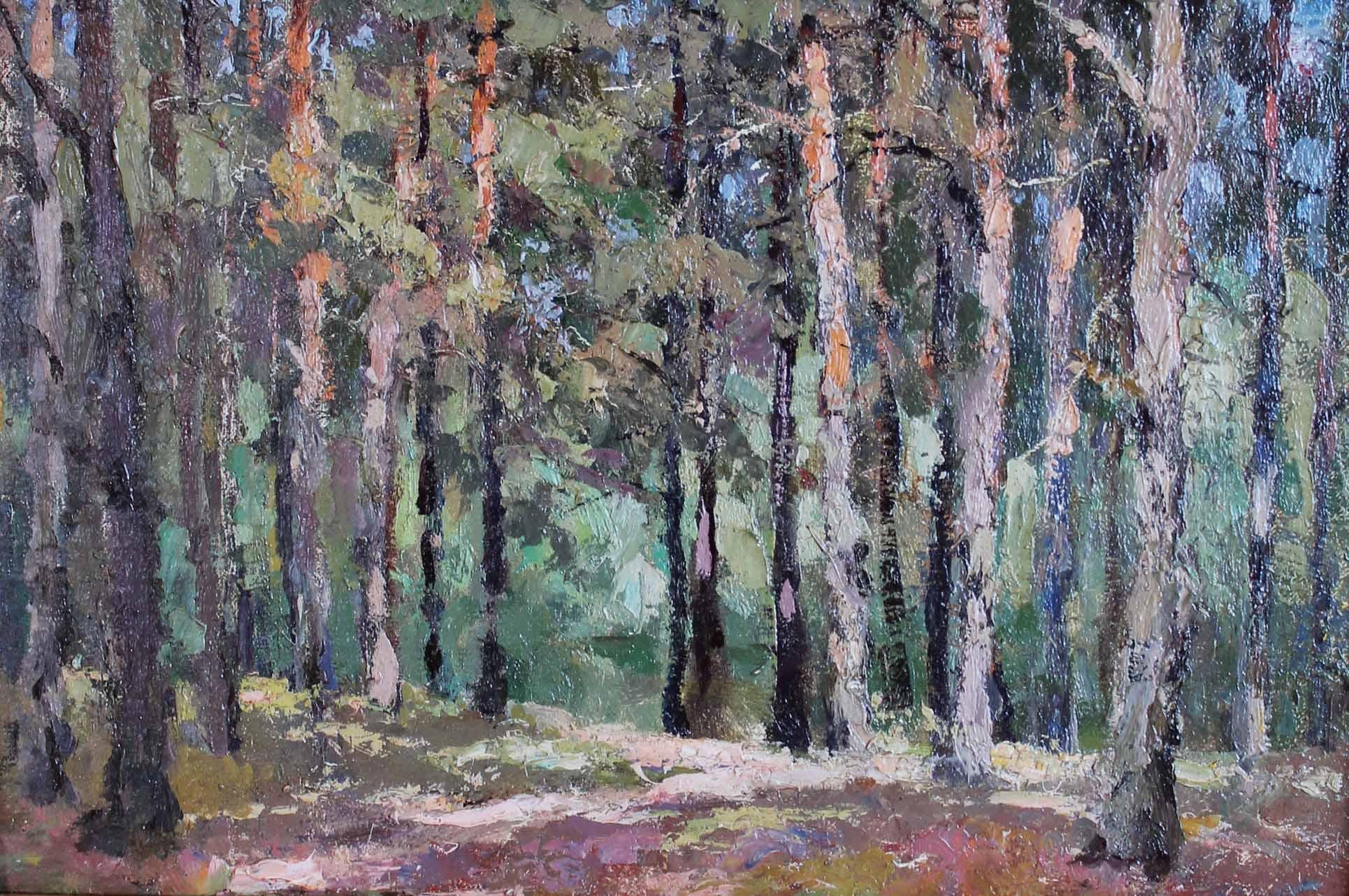 Vladimir Korobov Landscape Painting - Edge of the Forest