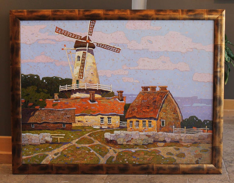 Dutch Farm - Brown Landscape Painting by Artem Tolstukhin
