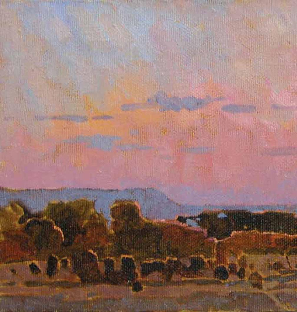 Sunset - Brown Still-Life Painting by Aleksandr Britsev
