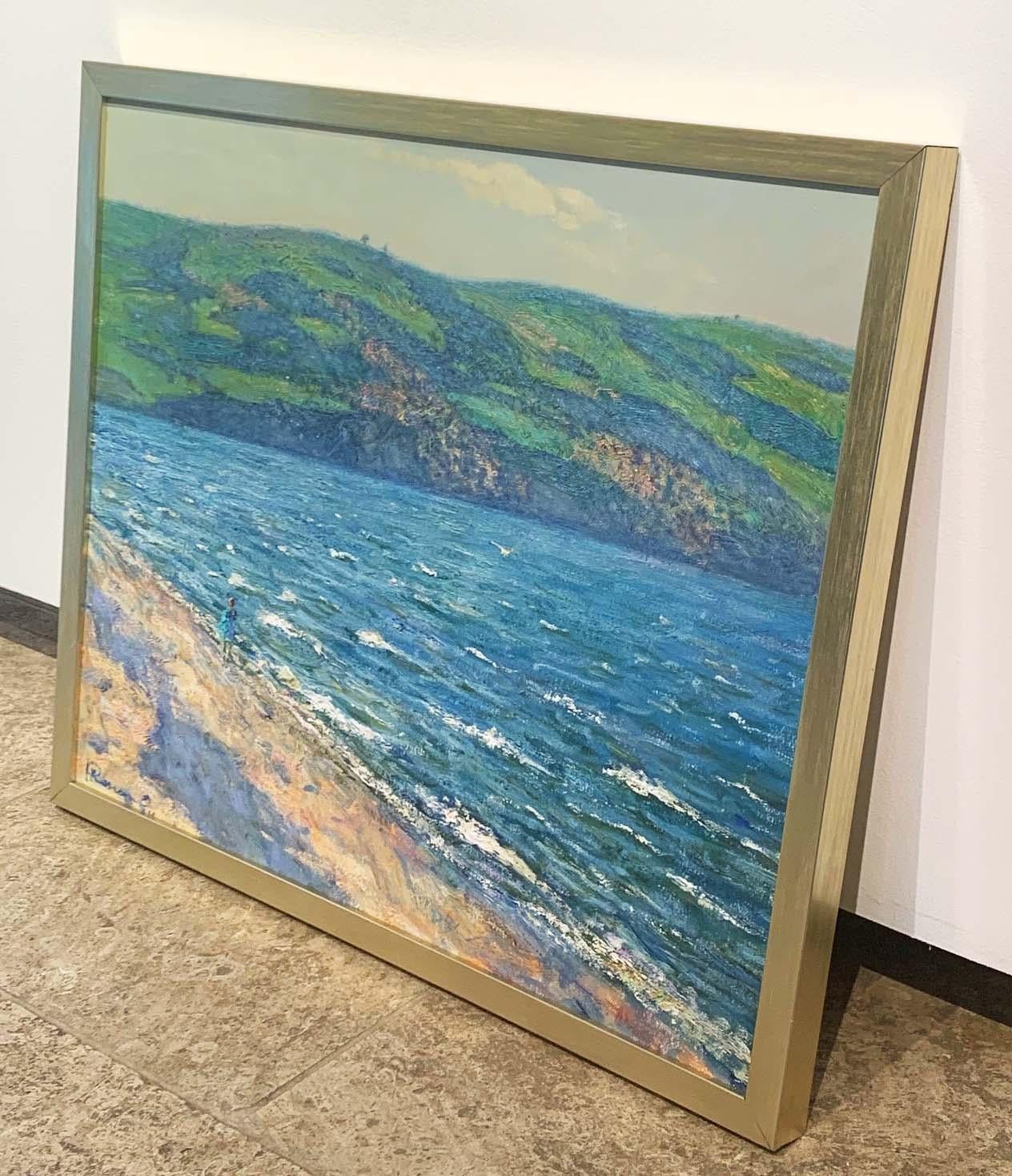 Spaziergang an der Küste (Impressionismus), Painting, von Roman Konstantinov