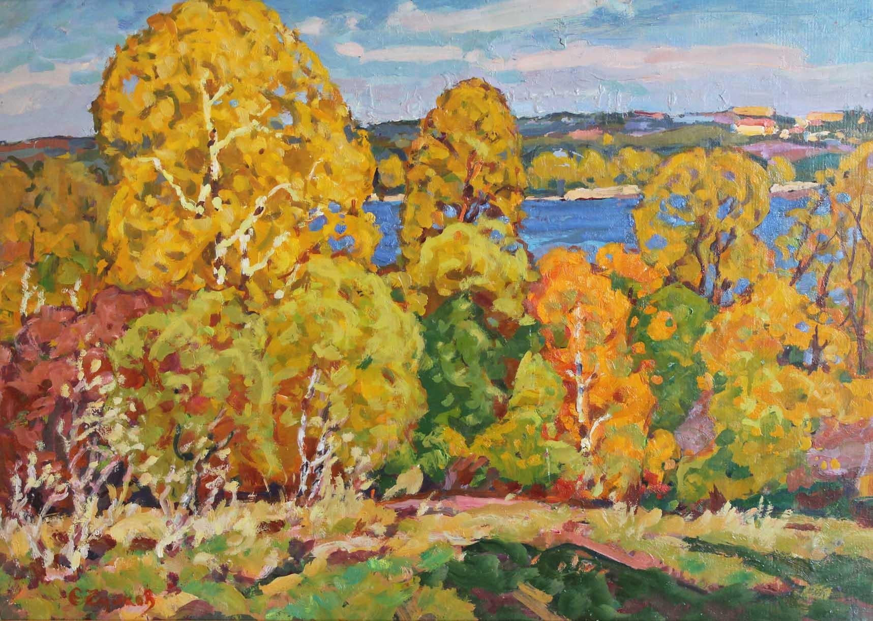 Evgeni Chuikov Landscape Painting - River Lowlands
