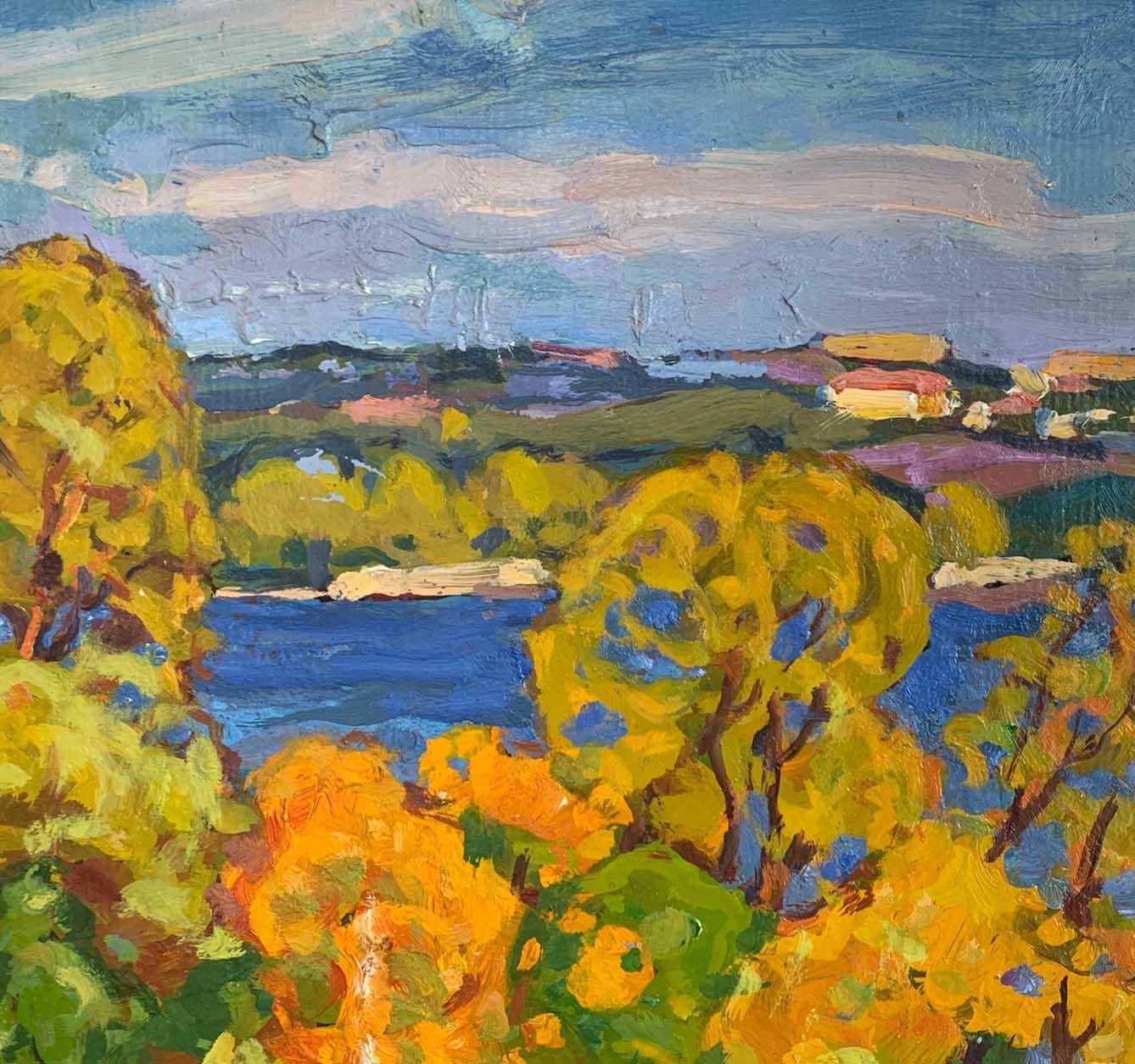 River Lowlands - Brown Landscape Painting by Evgeni Chuikov