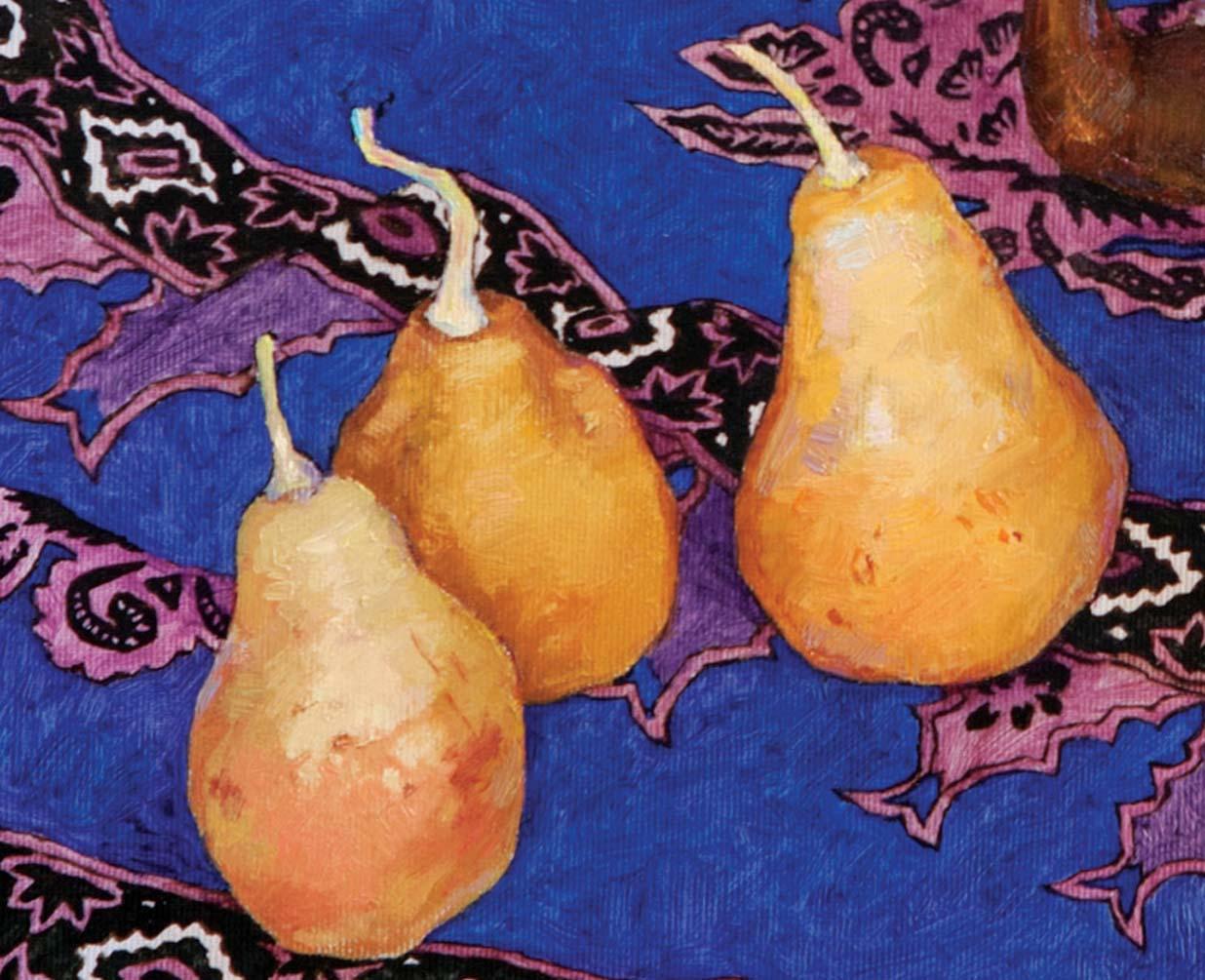 Birnen aus Birnenholz – Painting von Victoria Kalaichi