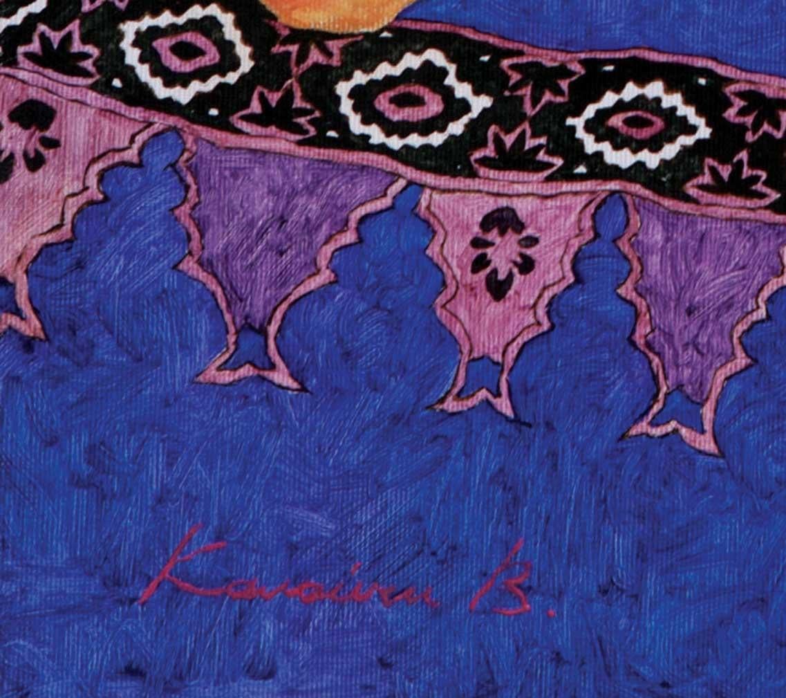 Birnen aus Birnenholz (Violett), Still-Life Painting, von Victoria Kalaichi