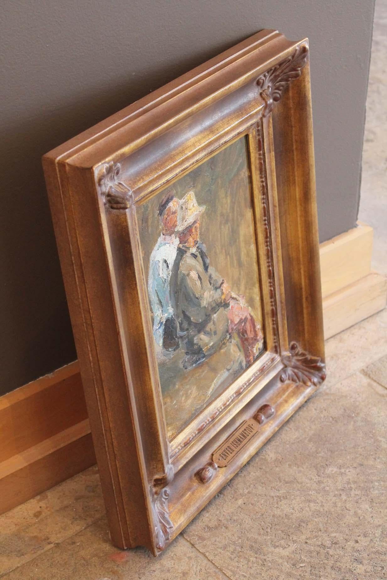 Deux hommes - Impressionnisme Painting par Enver Ishmametov