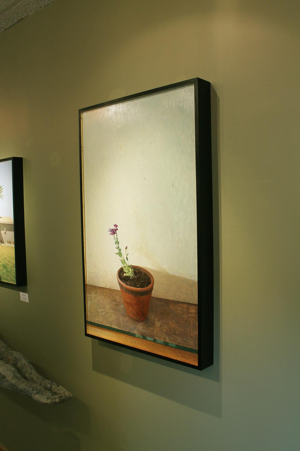 Purple Flowers - American Realist Painting by Spencer Simmons