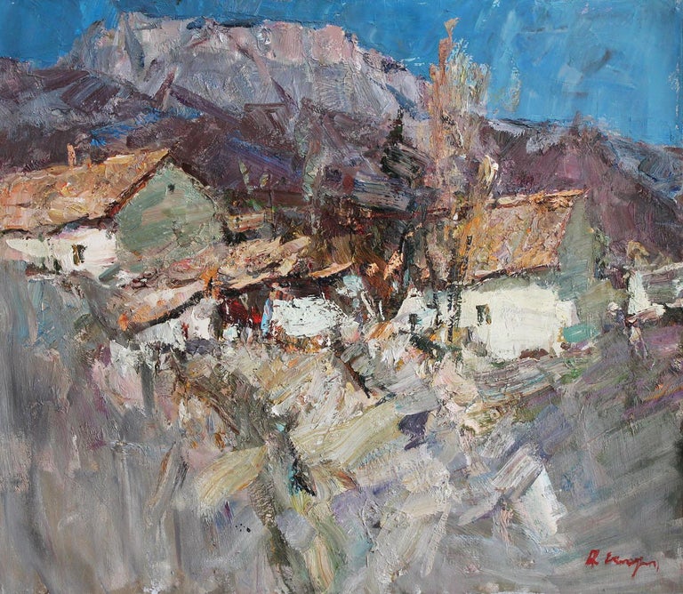 Andrey Inozemtsev is considered to be a master of Russian impressionism. This plein air painting depicts the an old home on in Simeiz, Crimea overlooking the Black Sea.
Inozemtsev is a graduate of the Kiev Art Institute in Ukraine. There is a