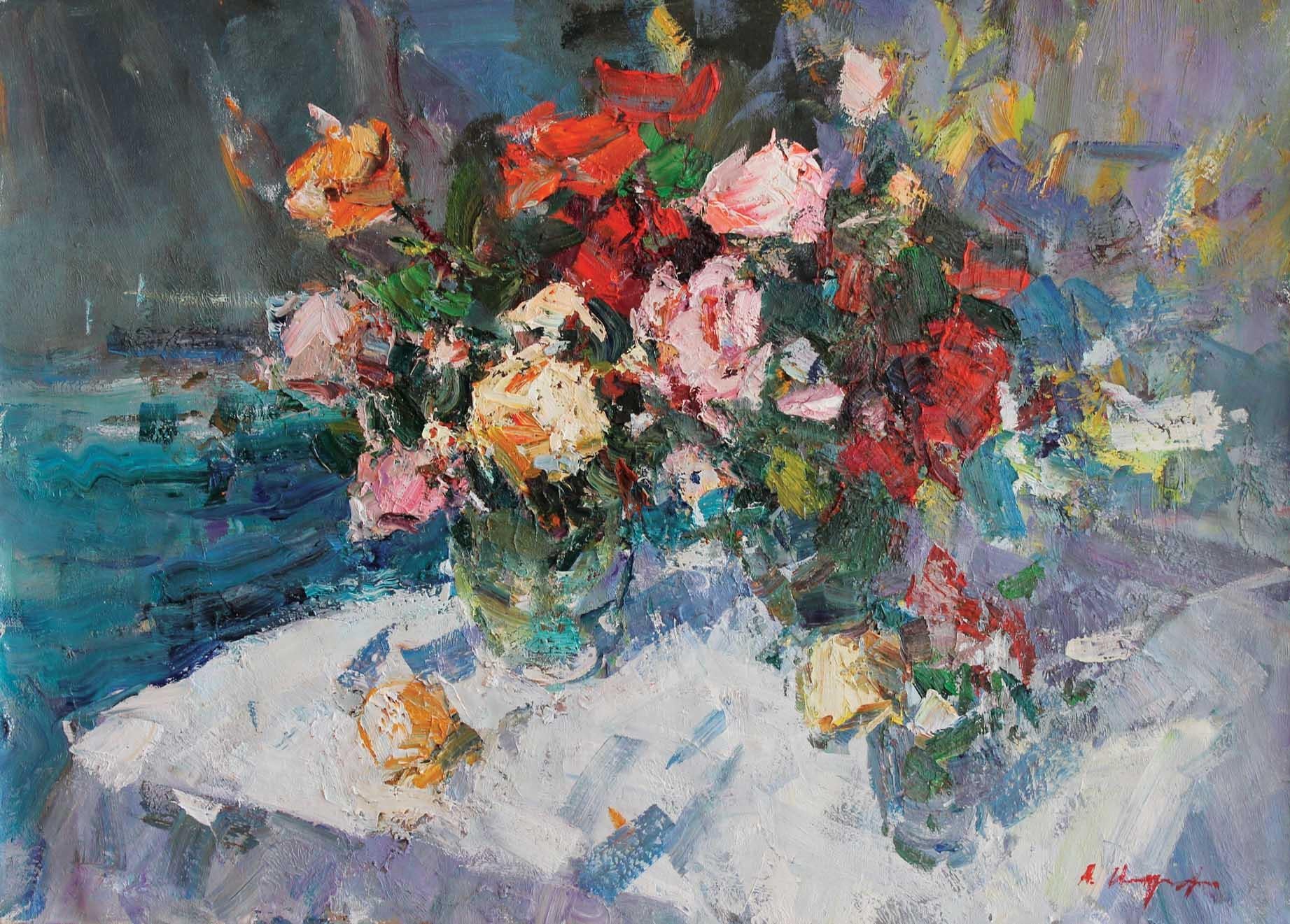 Still-Life Painting de Andrey Inozemtsev - Rosas de Crimea