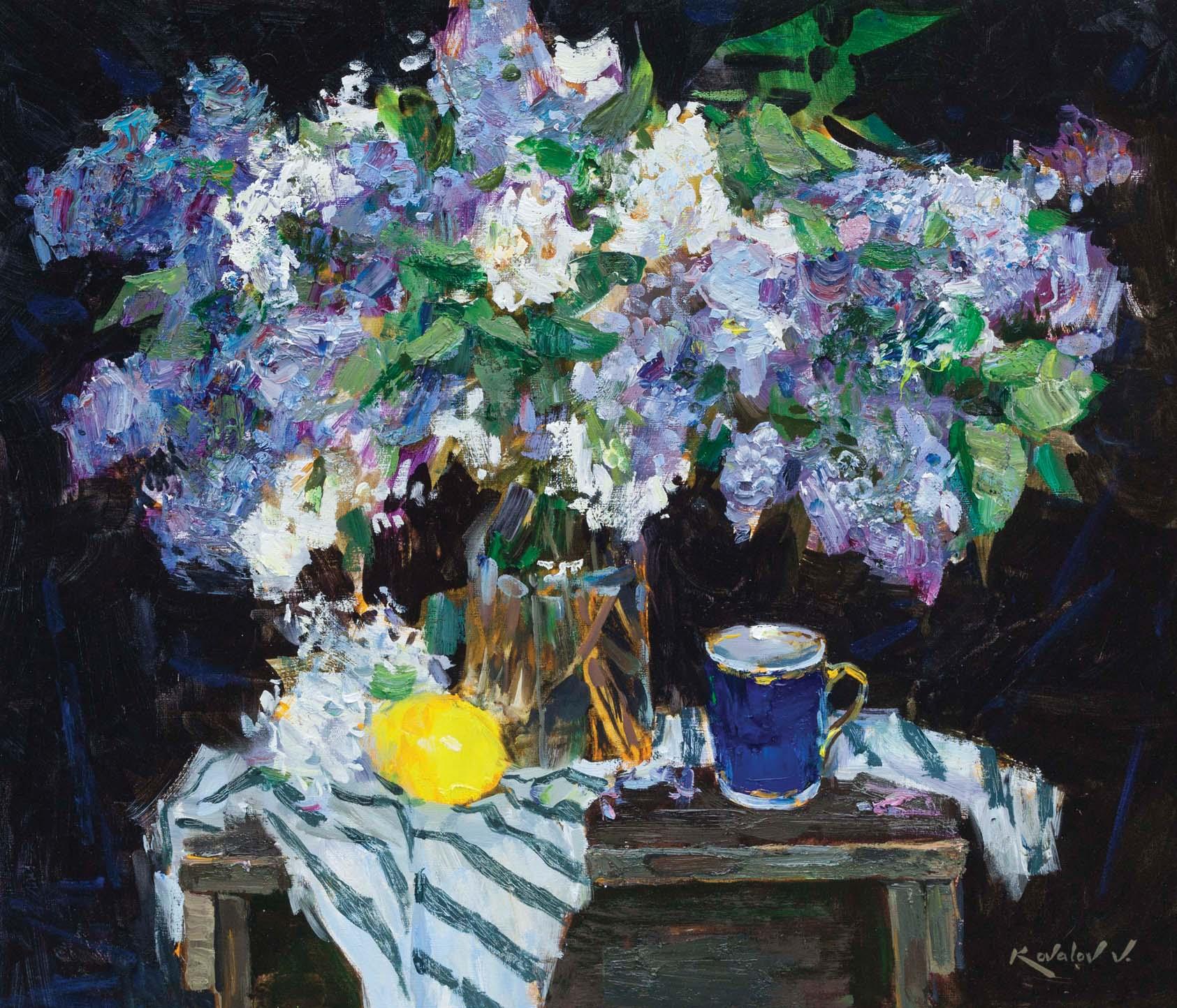 Vladimir Kovalov Still-Life Painting – Flieder 2, Lila